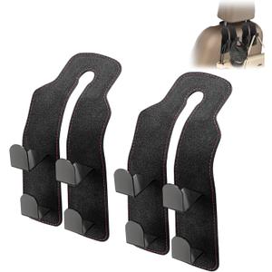 Car Hooks for Headrest, Pack of 2 Car Seat Hooks for Purses and Bags, Car Purse Hook, Car Organizers and Storage Accessories for Women (Black)