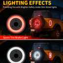 LED Spare Tire Brake for Ford Bronco 2021-2025, Plug & Play 3rd Third Brake Light Wheel Light with Large Lighting Surface, Red Brake + Reverse Light Dual Function