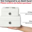 Decaller Mini Cash Box with Lock and Slot, Metal Coin Bank Piggy Bank for Adults & Kids, 4.9" x 3.7" x 2.3", White