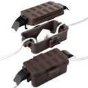 Flemoon [2 Pack] Outdoor Electrical Box Waterproof w/Detachable Shield Covers, IP55 Waterproof Extension Cord Cover for Plug, Outlet, Halloween, Christmas Holiday String Lights, Brown
