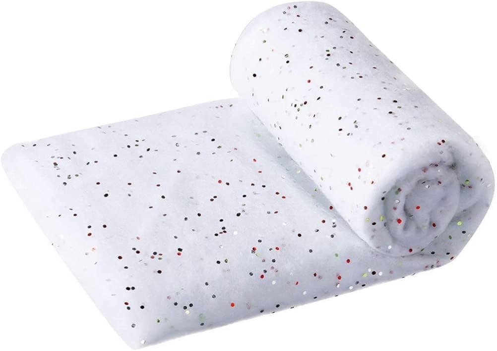 KENANLAN Christmas Snow Blanket 30x40 inches Christmas Artificial Snow Glitter Decoration Fake Snow Sheet White Cotton Rolls Christmas Snow Rug for Christmas Decoration