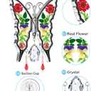 KY&BOSAM Crystal Butterfly Suncatchers for Windows Hanings Stained Glass Wind Chimes with Metal Charms Colorful Rainbow Prisms Garden Decor for Mom Grandma Christmas Wedding Gifts 8" Hanging Ornament