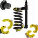 Macpherson Strut Spring Compressor Tool Kit Universal Interchangeable Fork Coil Extractor Tool Set with Safety Guard and Storage Box Allow Impact Wrenches