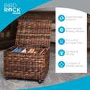 BIRDROCK HOME Seagrass Rolling File Cabinet - Storage Organizer Box with Lid - Home Office Decor - Decorative Organize - Letter Legal Hanging Filing Container - Espresso