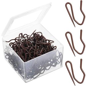 Hestya 120 Pack Drapery Hooks Pins for Curtains, Metal Pinch Pleat Hooks with Clear Box 1.2 Inch for Window Door and Shower Curtain(Brown)