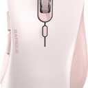 RAPIQUE Bluetooth Wireless Mouse  Dual Bluetooth & 2.4 GHz USB Receiver, Ergonomic Design, Quiet Clicks, Low Power  MultiDevice Compatibility for MacBook, Laptop, Computer, iPad Air/Pro (Pink)