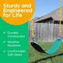 Jungle Gym Kingdom Swing for Outdoor Swing Set - Swing Seat Replacement Kit with Heavy Duty Chains - Backyard Swingset Playground Accessories for Kids - Green, 1 Pack