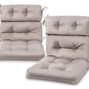 Geelin High Back Patio Chair Cushion Indoor Outdoor Seat Chair Cushions Back Tufted Patio Rocking Pads Weather Replacement for Furniture(Khaki,4 Pcs)