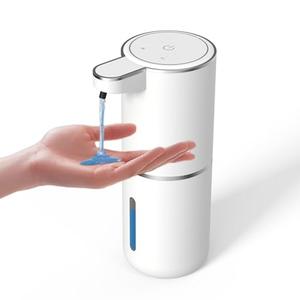 Josnown Automatic Liquid Soap Dispenser, 13.5oz/400ML Wall Mount Touchless Hand Soap Dispenser Electric, 4 Gear Adjustable, Rechargeable Auto Dish Soap Dispenser for Bathroom Kitchen Office