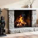 Lizh Metalwork Dark Knight Fireplace Tool Set,Black Cast Iron