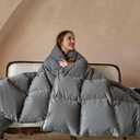 Oeko Tex Down Feather Comforter Grey 104" x 96"