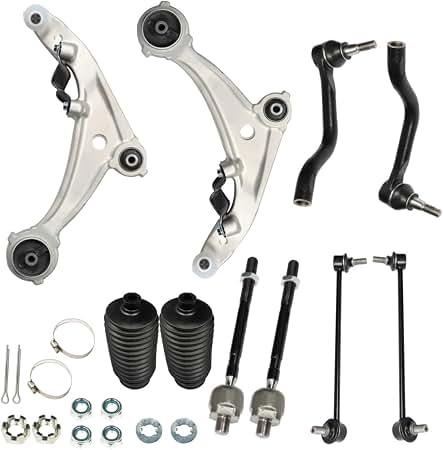 A-Premium 10Pcs Front Suspension Kit, Lower Control Arm, Sway Bar Link, Inner & Outer Tie Rod End, Rack And Pinion Boot, Compatible with Nissan Altima 2007 2008 2009 2010 2011 2012 2013