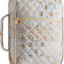 Bible Cover Case for Women,Bible Tote Bag Large Quilted Bible Cover with Durable Handle Carrying Case for Girls Bible Study Supplies Accessories,Christmas Christian Gifts for Women (Spliced Flower)