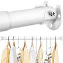FIRJOY Closet Rods for Hanging Clothes - Heavy Duty, Length Adjustable (White, 66.5" - 76")