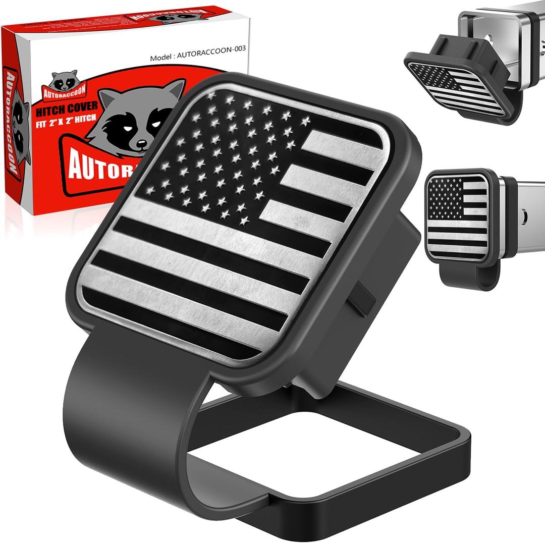 AUTORACCOON Hitch Cover Fits for 2-inch HitchTrailer Hitch Cover Tube Plug Insert, Car Exterior Accessories, Receiver Tube Hitch Plug (Light Gray)