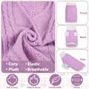 Dog Sweater for Small Dogs Argyle Cable Knit Turtleneck Pullover Winter Clothes for Boys Girls Stretch Chihuahua Yorkie Puppy Christmas Doggie Pet (S, Purple)