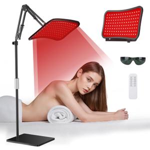 Red Light Therapy for Face and Body, 660nm Red + 850nm Near-Infrared LED Light Therapy Device with Adjustable Stand, Light Therapy for Face & Body at Home