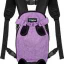 PetAmi Dog Carrier Backpack, Adjustable Pet Cat Front Carrier Backpack, Ventilated Dog Chest Carrier for Hiking Camping Travel, Sling Bag for Small Medium Dog Cat Puppies, Medium, 9-13 lbs, Purple