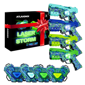 Laser Tag Guns Set of 4  Kids Laser Tag Set of 4, Lazershooting Set with Vests, Christmas & Birthday Gift for Kids & Adults, Fun Outdoor Indoor X Blaster Experience Ages 3+