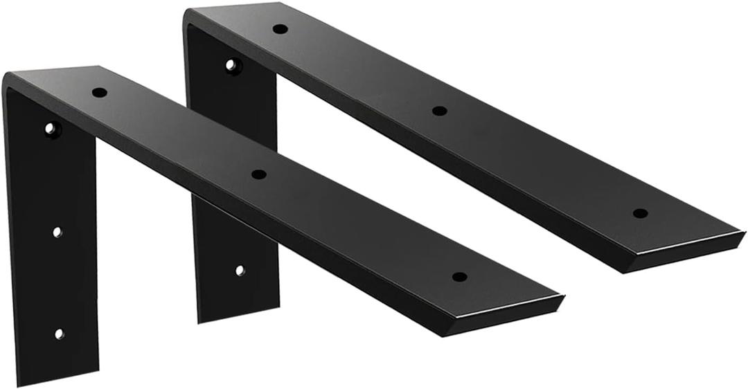 WINKER Countertop Support Bracket 2 Pack Heavy Duty 3/8" Thick Hidden L Shelf Bracket 18" x 8" x 2.5" Metal Corbels for Quartz/Granite/Wood/Concrete/Laminate Countertops, Black WINKER Countertop Support Bracket 2 Pack Heavy Duty 3/8" Thick Hidden L Shelf Bracket 18" x 8" x 2.5" Metal Corbels for Quartz/Granite/Wood/Concrete/Laminate Countertops, Black