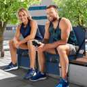 Stadium Seats for Bleachers with Back Support, Bleacher Seat Soft Cushion Light Weight, Includes Shoulder Strap & Cup Holder, Front & Back Zipper Pocket, Suitable for Sports Events, Navy