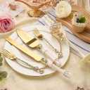 Engagement Gifts for Couples, Wedding Cake Knife and Server Set, Luxury Handcrafted Champagne Flutes with Rhinestone Rose and Pendant Drop, Cake Cutting Set for Wedding, Bride and Groom Gift-ready Box