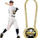 6 Inch Oversized Gold Chain Medal Trophy Necklace Award for Sports MVP Champion Winner Team Celebrations, Party Gifts & Banquets