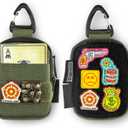 Tactical Geek Storage A6 Mini Size EDC Utility Pouch, Mini Coin Purse with Custom Carabiner, EDC Mini Size Pocket Organizer, Wireless Headset Pack, Key Waist Case for Daily Carry-Green