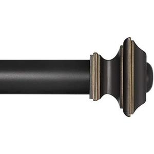 Ivilon Drapery Treatment Window Curtain Rod - Square Design 1 1/8 Rod. 16 to 28 Inch - Antique Black