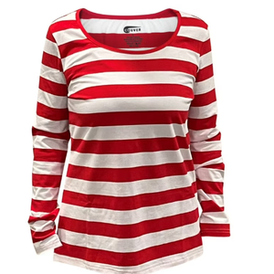 plaherwoly Wheres Red and White Striped Shirt Adult Cosplay Halloween Outfit Women Large