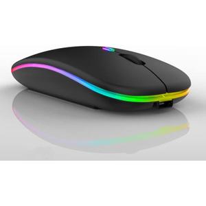 Wireless Bluetooth Rechargeabe Mouse for Laptop/iPad/iPhone/Mac(iOS 13.1 and Above)/Android PC,Led Slim USB Quiet Mice with Windows/Linux/Notebook/Mac/MacBook Air (Black)