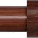 Wood Curtain Rod for Windows 48 to 84,1 inch Heavy Duty Decorative Curtain Rods with Imitation Wooden Grain Finials, Adjustable Boho Drapery Rod for Bedroom, Kitchen