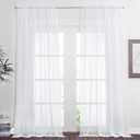 NICETOWN White Sheer Curtains & Drapes 108 inch Long, Rod Pocket Soft Voile Sheer Airy & Elgant Light Filtering Panels for Living Room/Bedroom, 2 Pieces, W60 x L108