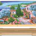 Rotated Table Embroidery Frame Stand - Adjustable Cross Stitch Scroll Frame, Beech Wood Quilting Frame Needlepoint Holder Stretch Bar for Stitching Sewing Craft