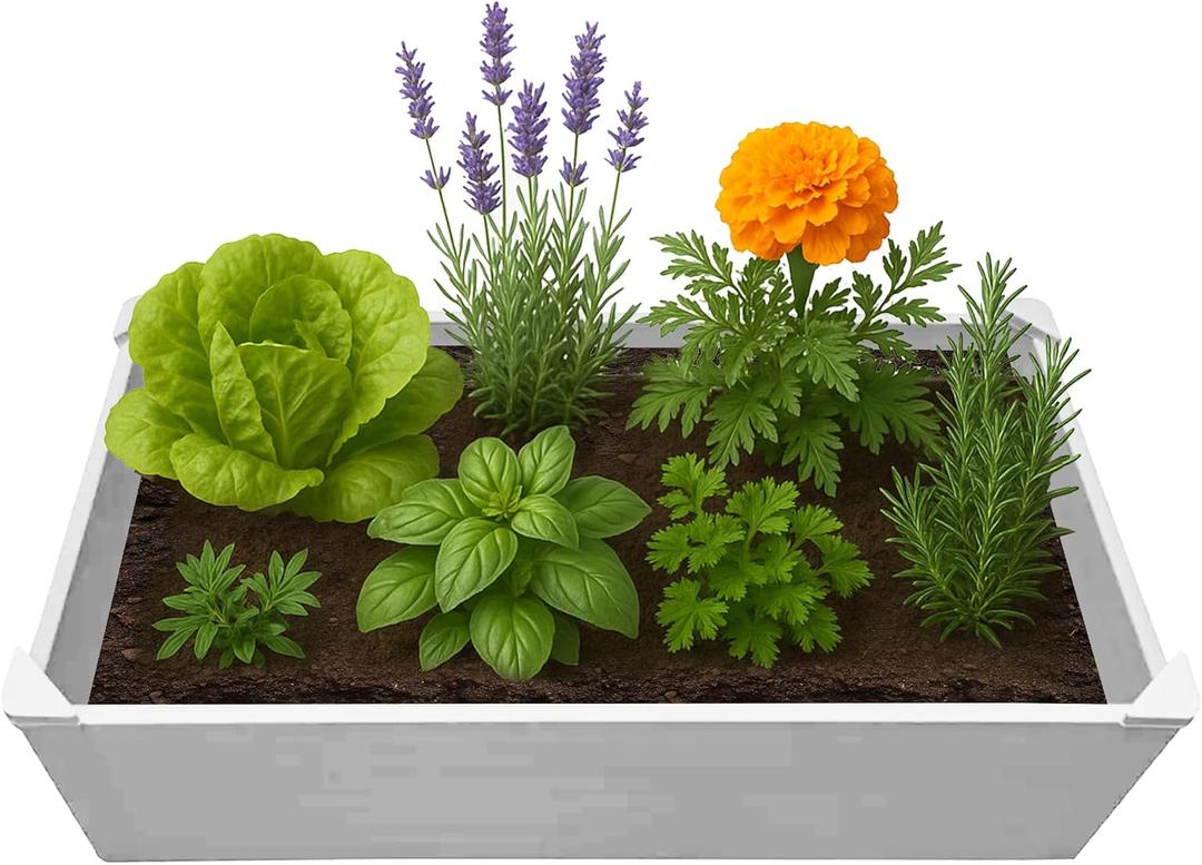 Raised Garden Bed - 2x4 ft Planter Box - White HDPE - No Tools Needed - DIY Kit for Urban Gardening, Flowers, Herbs & Vegetables - Made in The USA