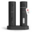 LARS NYSØM Electric Salt and Pepper Grinder Set, USB Rechargeable, Automatic Salt and Pepper Mills, Spice Shakers Refillable with LED Light, Adjustable Coarseness, Ceramic Grinder (Carbon Black)