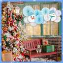 13 Pcs Christmas Hanging Paper Fans Christmas Party Decor Classroom Decorations for Xmas Holiday Ceilings Wall Decor Winter New Year Party Supplies (Snowman)