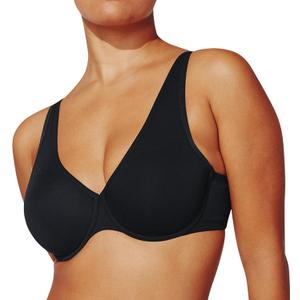 ThirdLove Organic Cloud Cotton Full Coverage Bra, High Support, Soft Bra, Breathable with Spandex for Stretch, Bras for Women (32D, Black)
