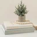 Upgraded Decorative Books for Home Decor - Coffee Table Faux Books for Decoration, Linen Fake Book Storage Box for Entryway, Bookshelf, Modern, Boho, Farmhouse & Neutral Aesthetic Decor, Set of 2