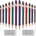 12 PCS 2 in 1 Stylus Ballpoint Pen with Stylus Tip, 1.0 mm Black Ink Metal Pen Stylus Pen for Touch Screens (Mixed Color)