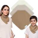Bandana Bibs with 3 Waterproof Lining Organic Cotton Drool Bibs for Adults and Children, Adjustable Snaps (Caf Au Lait)