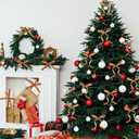 Joottuan Velvet Christmas Bow 5 x 7 inches Rustic Crafts Gift Bows Vintage Velvet Ribbon Wreath Bows for Christmas Tree Home Decor Indoor Outdoor Decoration (48, Khaki)