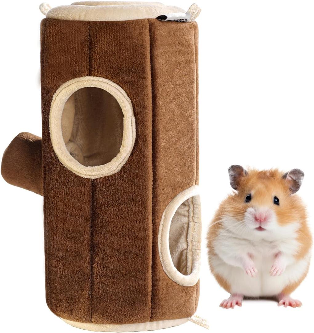 Mini&moe Hamster Hideout - Warm Hamster House Cozy Sleeping Chew Proof Small Animal Hut Cage Accessories for Dwarf Gerbil, Rat, Hedgehog, Sugar Glider