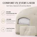 CozyLux Oversized Queen Comforter Set, 3 Pieces Beige Quilted Bedding