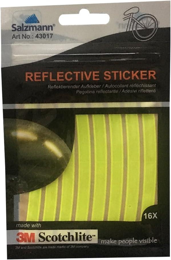 2 x Salzmann Reflective Stickers - Soft stickers for backpacks, bikes, helmets, strollers, etc. - Made with 3M Reflective Material (Green)