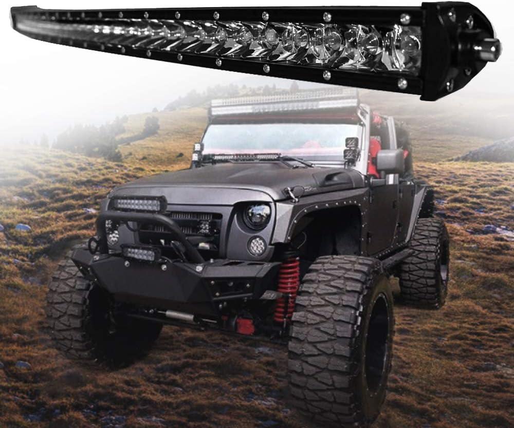 LED Light Bar 36inch Curved 180W Single Row Spot Flood Combo 3D Driving Fog Lamp Off Road Lighting LED Work Lights for ATV UTV SUV Boat Trucks IP68 Waterproof (180W)