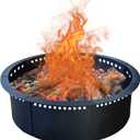 SoulMate Outdoor 35-Inch Outer/31-Inch Inner Fire Pit Ring Smokeless,Duty Solid Metal Steel Round Firepit Rim Insert for DIY Fire Pits, Outdoor Above or In-Ground, Camping Garden Patio Backyard. (Black)