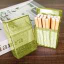 4 x Transparent Cigarette Case for King Size 85mm, Holds 20 Cigarettes,Stylish with Gold Powder Design (Yellow)