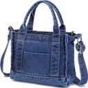 AOCINA Denim Purse Jean Tote Bag for Women Crossbody Shoulder Weekend Bags Denim Purses and Handbags for Women