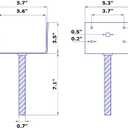 6"x5" 4PCS U Shape Fence Post Holder Black Powder Coated,Ground Spike Post Anchor Metal Concrete Post Anchor Deck Post Base